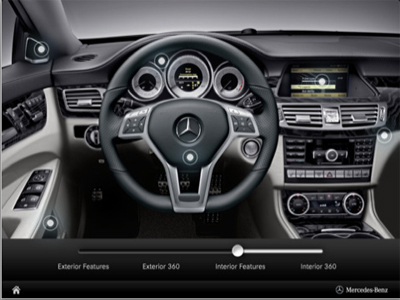  he or she would simply click on the white icon mercedesclsinterior