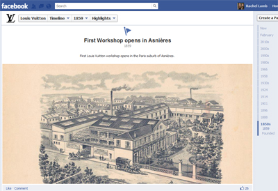 Facebook Timeline positions Burberry, Louis Vuitton as storytellers - Luxury Daily - Internet