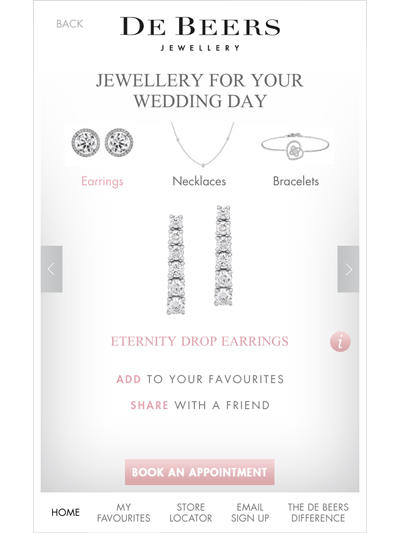Wedding  Jewelry on De Beers App Wedding Jewelry