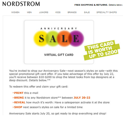 Nordstromâ€™s anniversary sale email