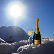 Krug Champagne chilled by snow 