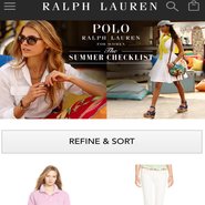 Ralph Lauren summer promo on mobile site