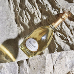 Ruinart bottle in its cellar in Reims, France