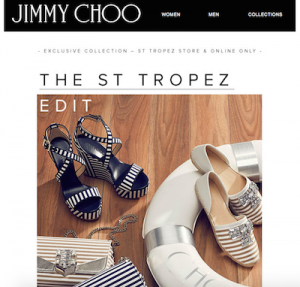 Jimmy Choo St Tropez promotional email