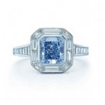 Fancy intense blue diamond ring by Tiffany & Co.