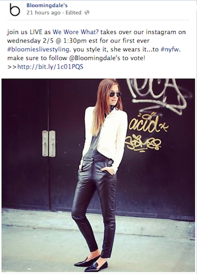 Bloomingdale’s hosts live-styling event on Instagram to drive ...