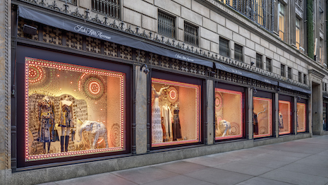 Window display at Saks Fifth Avenue, New York City, USA Stock