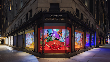 Louis Vuitton Holidays window display at Sacks Fifth Avenue luxury